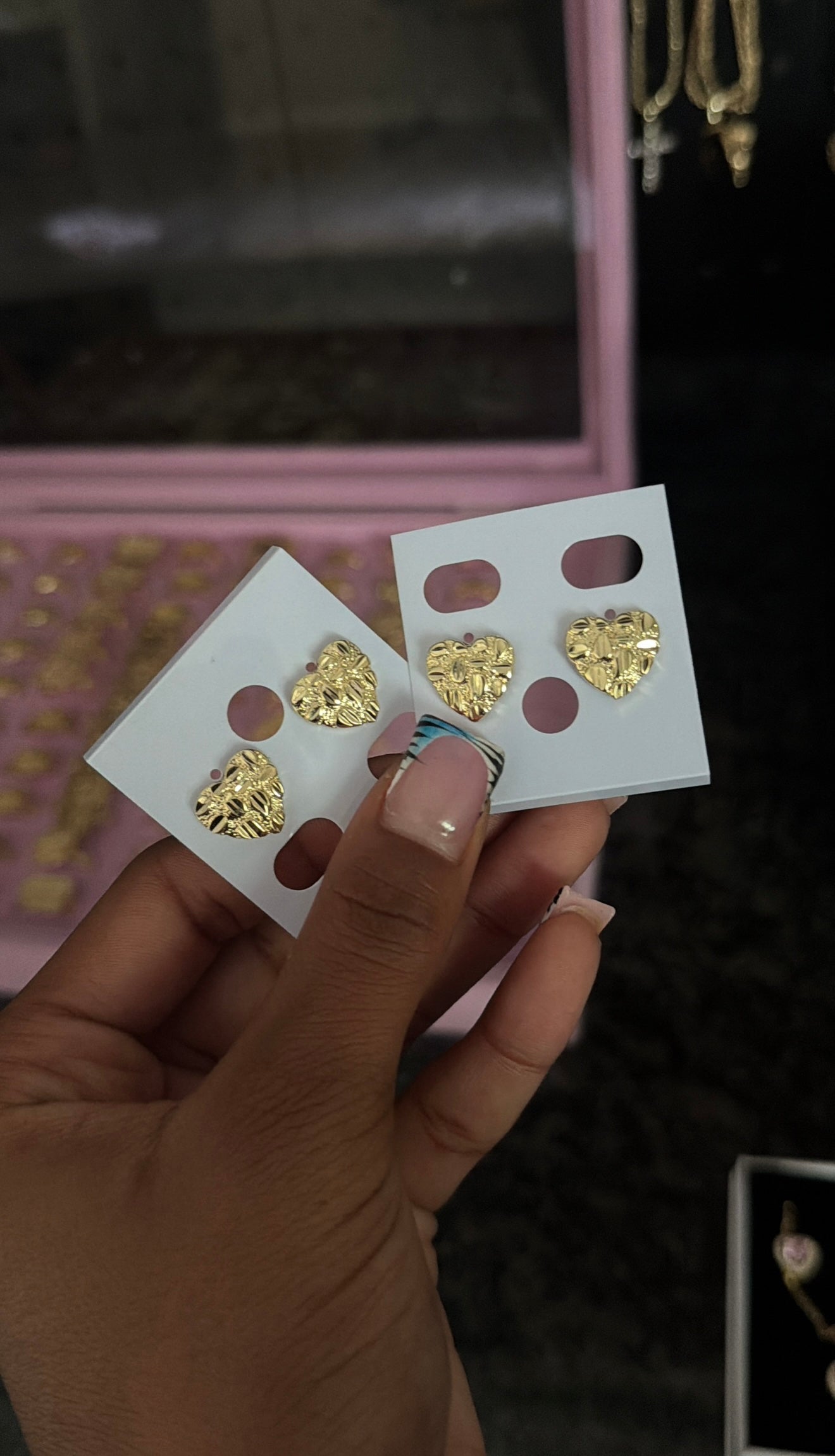 nugget heart studs image 0