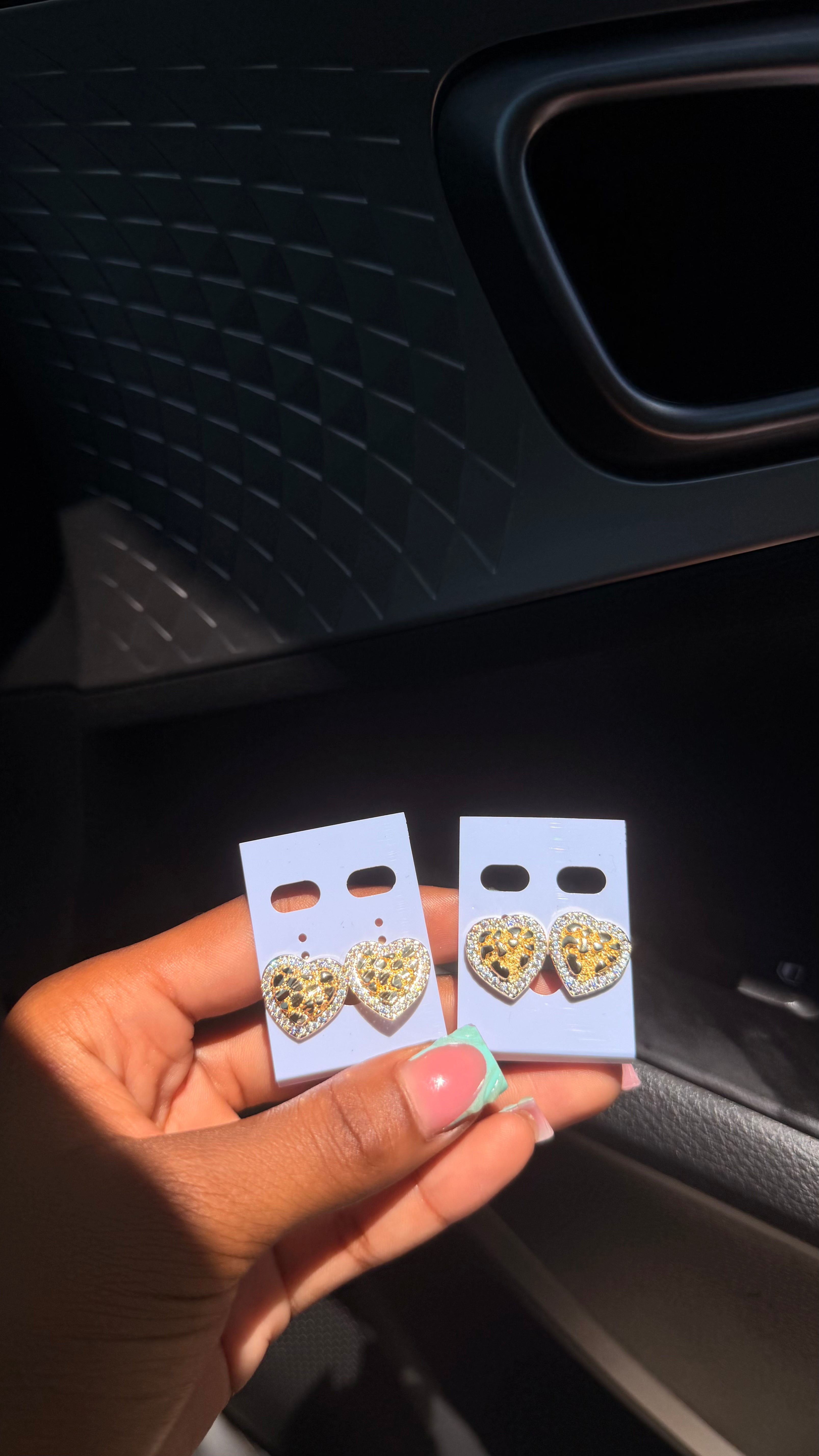 nugget heart studs image 0