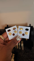 gold filled circle nugget studs image 0