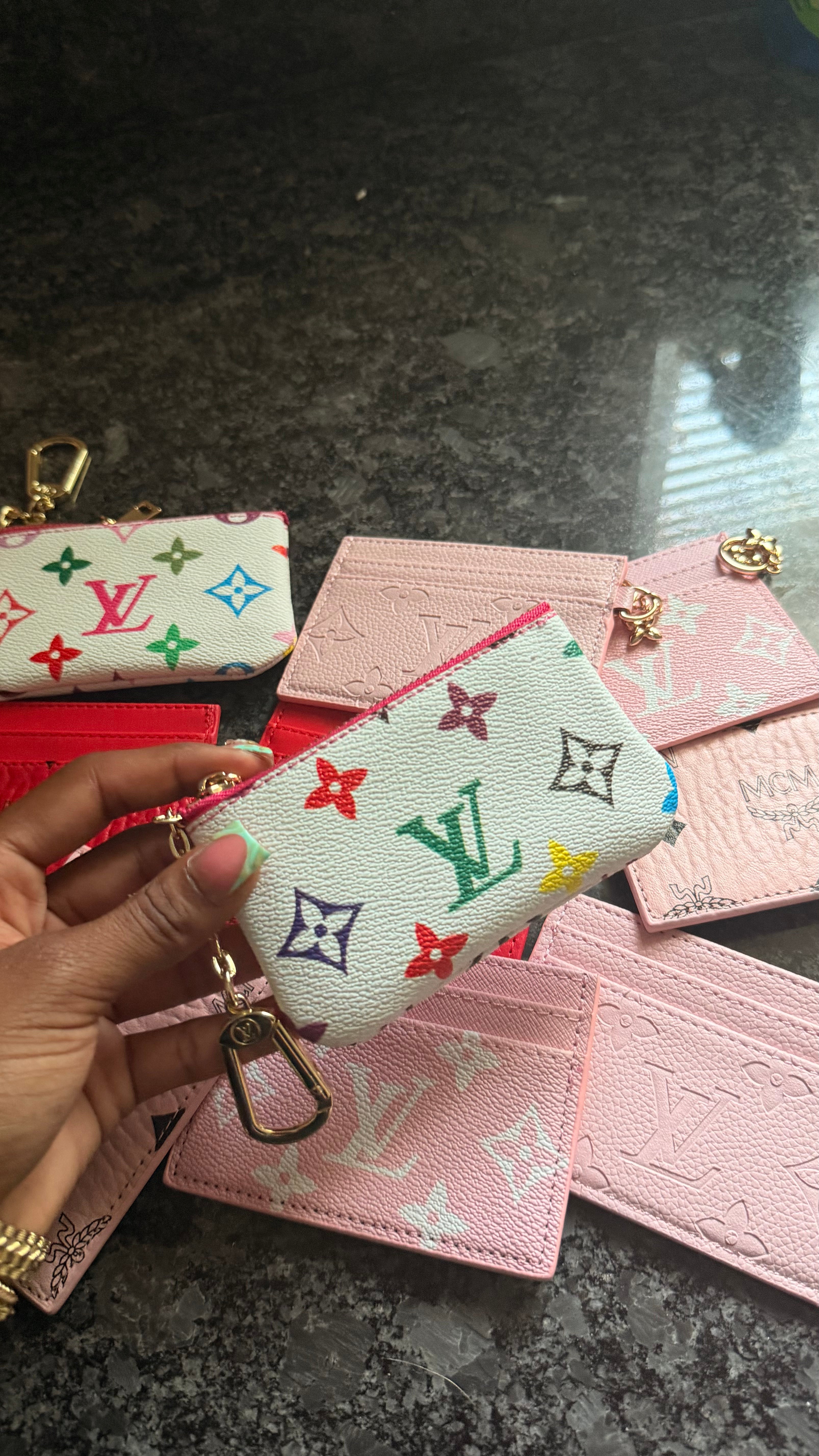 white multicolor designer cardholder image 0