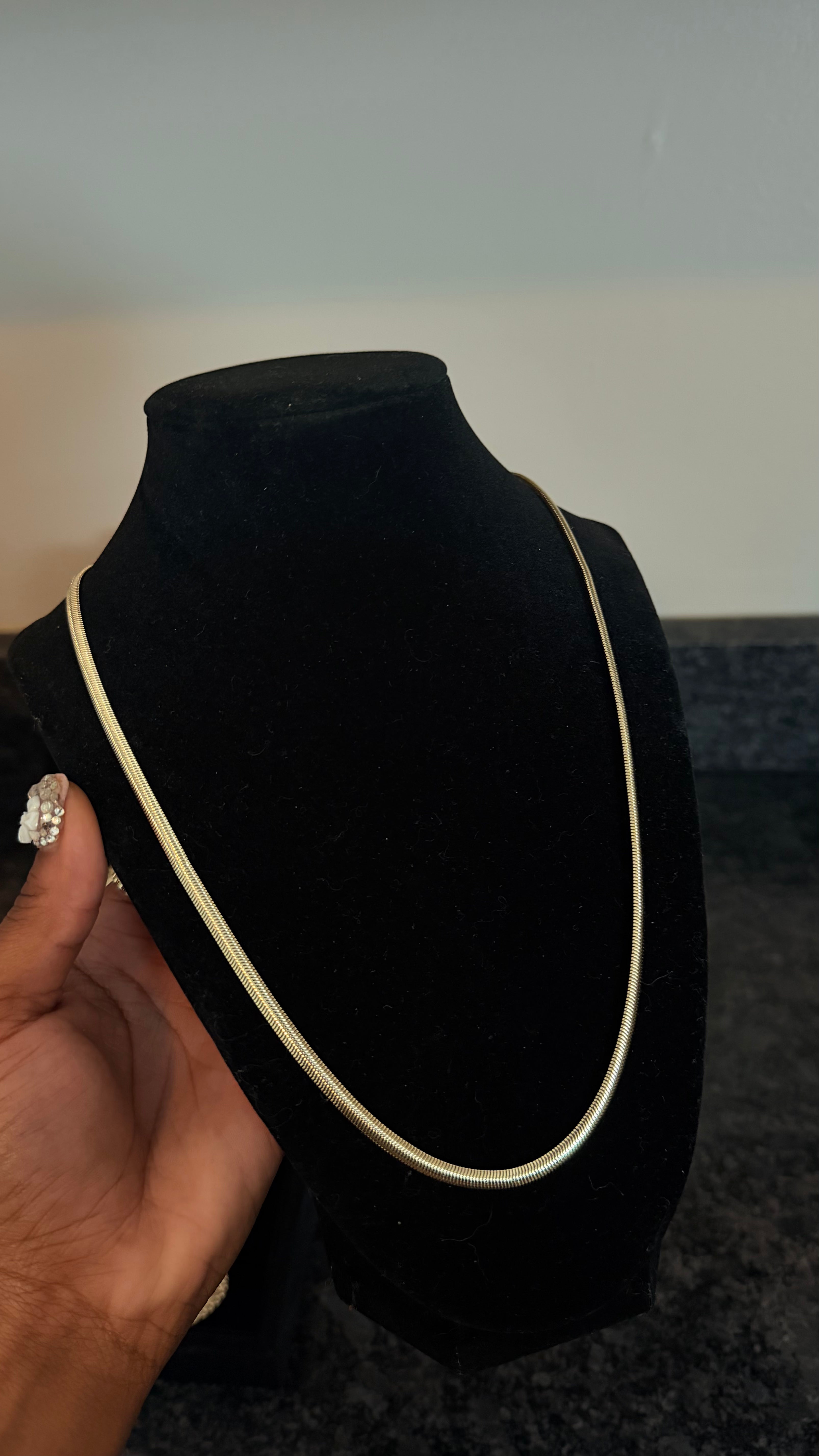 gold filled herringbone necklace  image 0