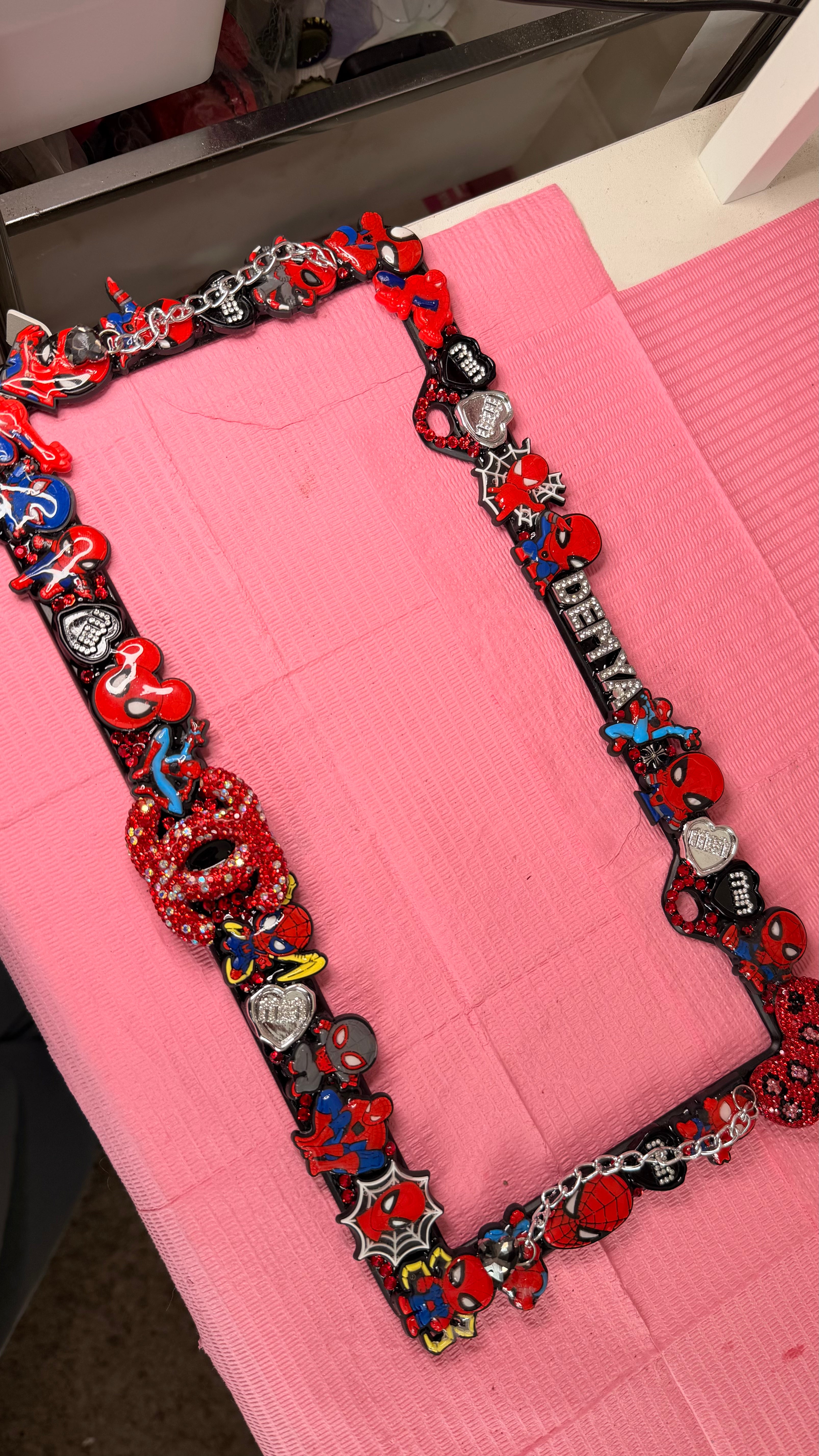 custom spidey license plate frame image 0