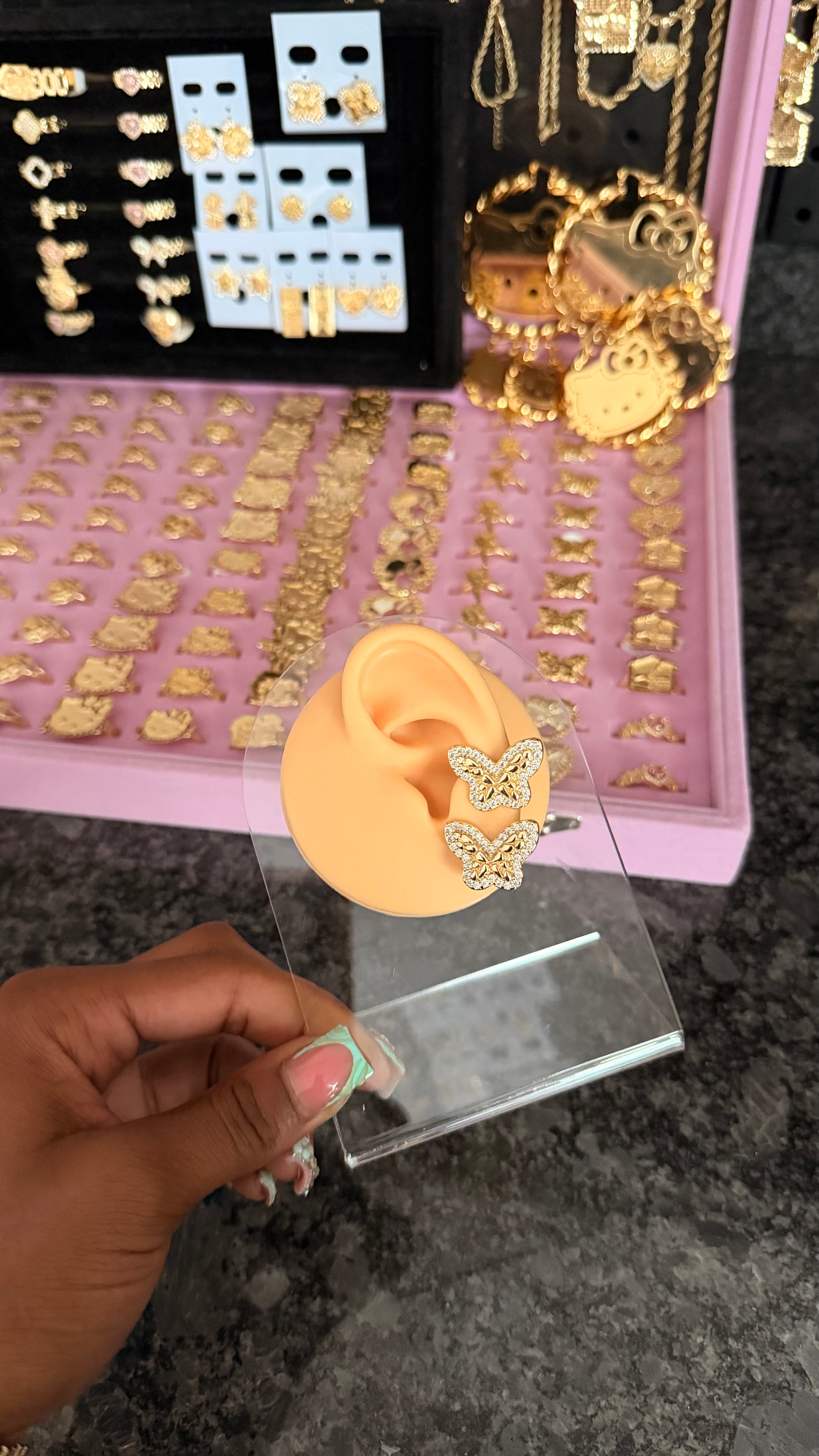 nugget butterfly studs image 0